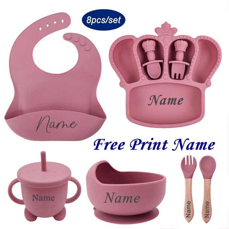 Baby Food Lunch - Personalized Name Baby Feeding Plate Dishes