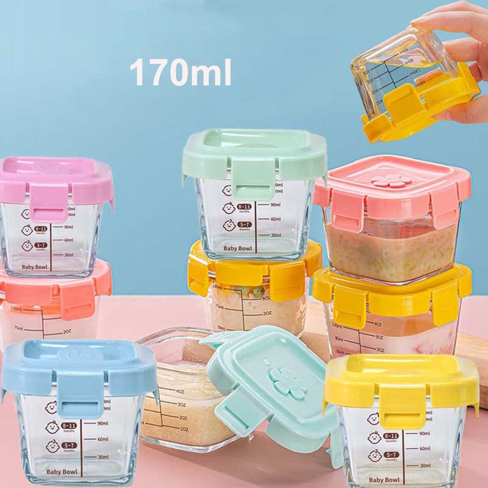 Baby Food Glass - 170ml Glass Food Storage Box Frozen