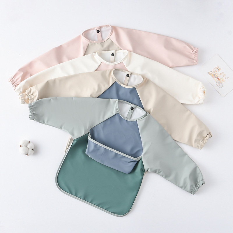 Kids Baby Long Sleeved PU Bibs - Baby Food Chair recension och pris