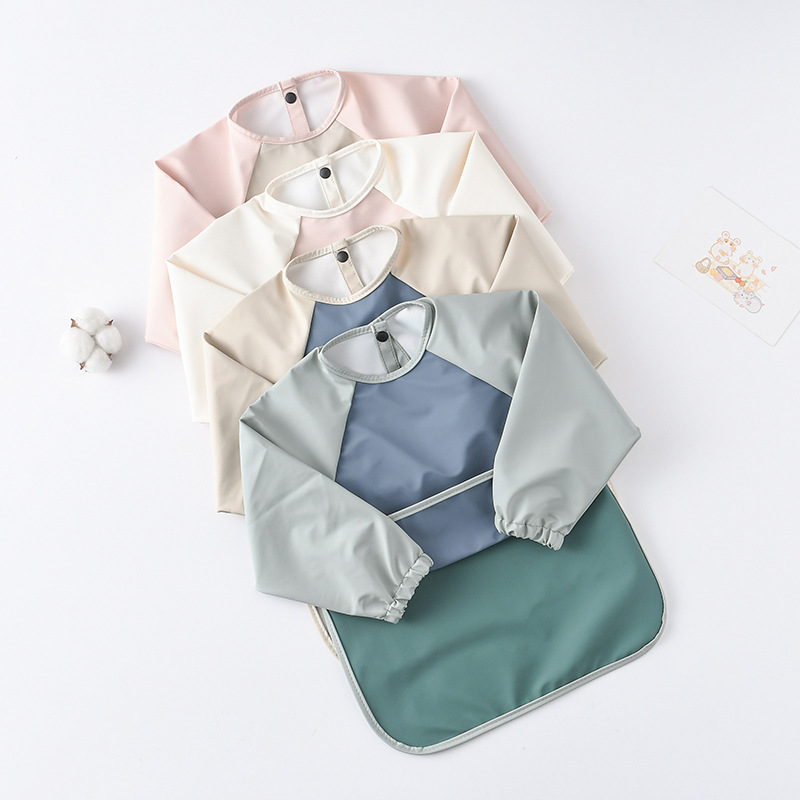 Kids Baby Long Sleeved PU Bibs - Baby Food Chair recension och pris
