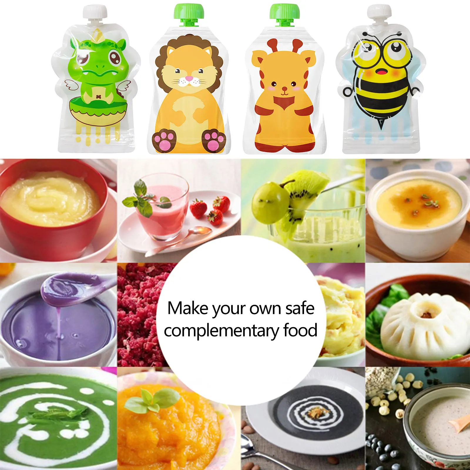4pcs Food Storage Bag Reusable - Baby Food Pouches Reusable recension och pris