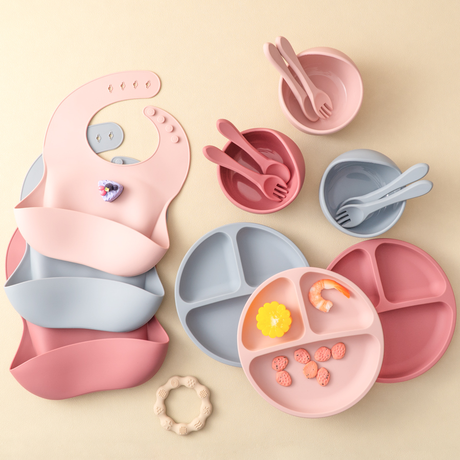 5Pcs Baby Silicone Feeding Set - Baby Food Lunch recension och pris
