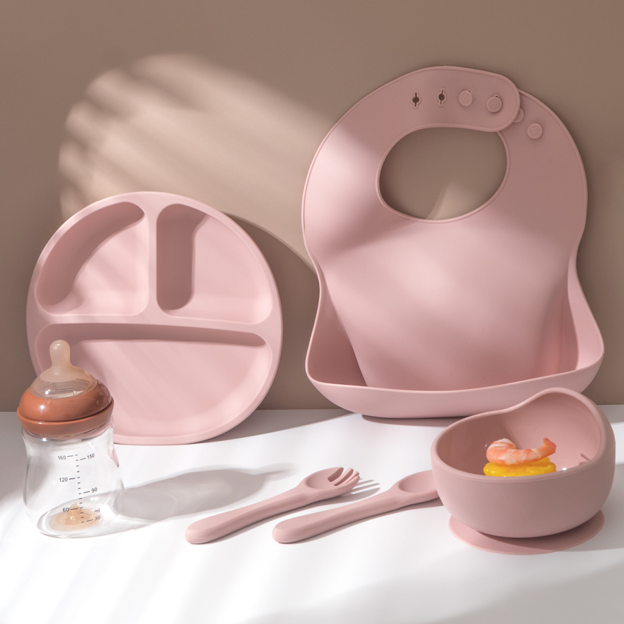 5Pcs Baby Silicone Feeding Set - Baby Food Lunch recension och pris