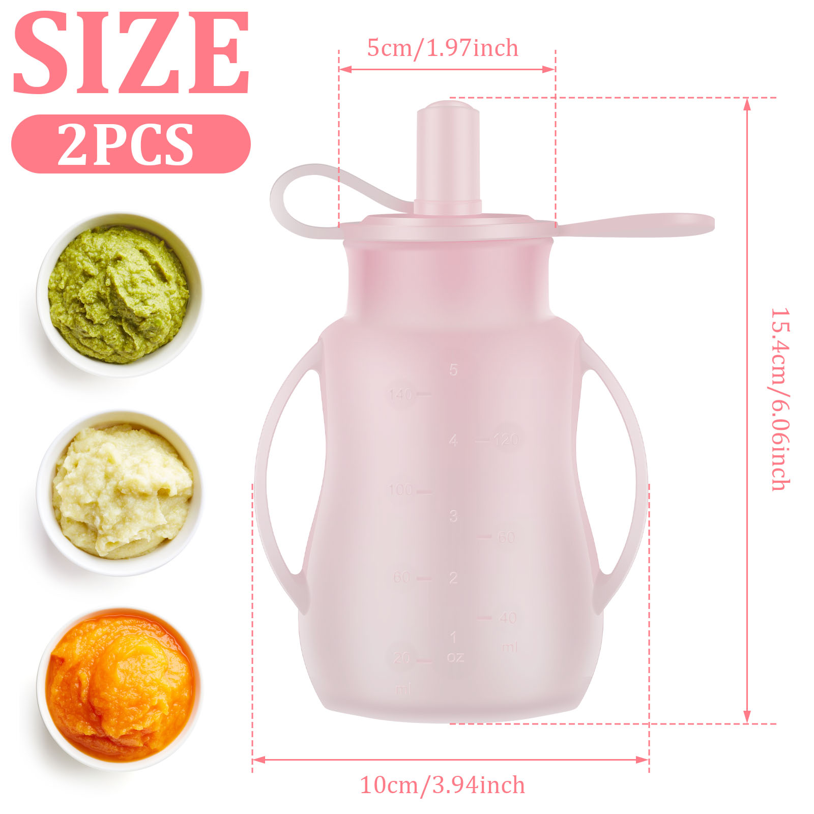 2Pcs Baby Feeding Pouches Sili - Baby Food Pouches Reusable recension och pris