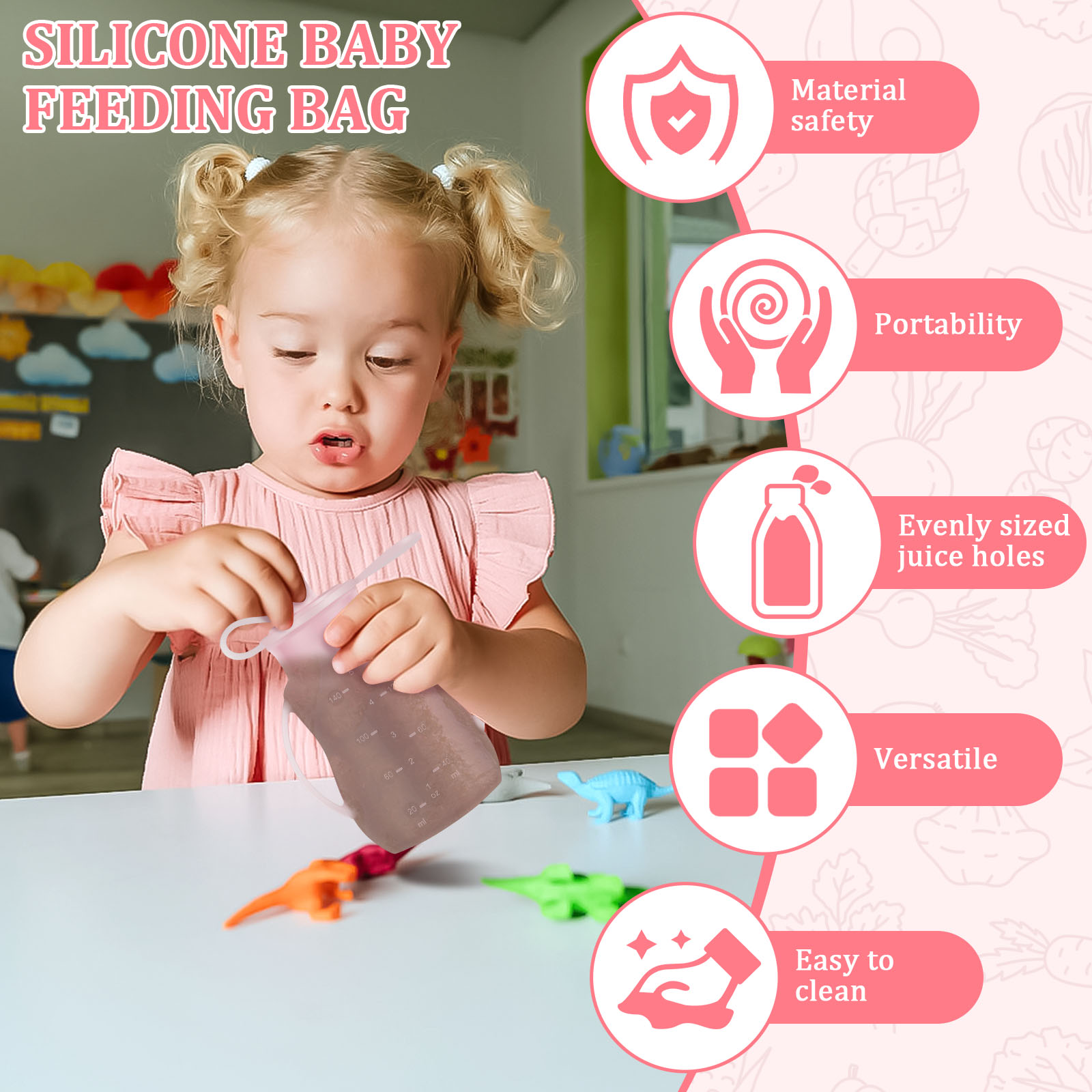 2Pcs Baby Feeding Pouches Sili - Baby Food Pouches Reusable recension och pris